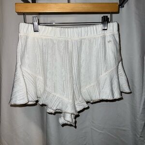 Urban Outfitters White Knit Ruffle Shorts